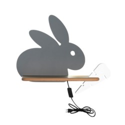 RABIT Sieninis šviestuvas 4W LED 4000K IQ KIDS su laidu. su jungikliu + kištuku Pilka+Balta