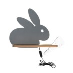 RABIT Sieninis šviestuvas 4W LED 4000K IQ KIDS su laidu. su jungikliu + kištuku Pilka+Balta