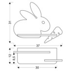 RABIT Sieninis šviestuvas 4W LED 4000K IQ KIDS su laidu. su jungikliu + kištuku Pilka+Balta