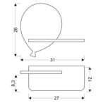 BALOON Sieninis šviestuvas 4W LED 4000K IQ KIDS su laidu. su jungikliu + kištuku Aukso