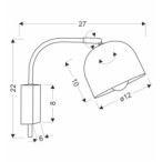 RUPI Sieninis šviestuvas 1xE27 Platinos