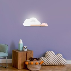 CLOUD Sieninis šviestuvas 5W LED IQ KIDS Balta +Pink