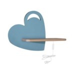 HEART Sieninis šviestuvas 5W LED IQ KIDS su laidu. su jungikliu + kištuku WITH HOLE Mėlyna