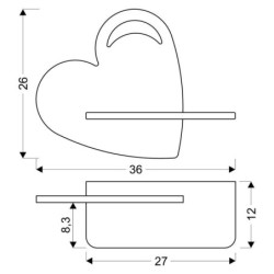 HEART Sieninis šviestuvas 5W LED IQ KIDS su laidu. su jungikliu + kištuku WITH HOLE Mėlyna