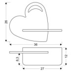 HEART Sieninis šviestuvas 5W LED IQ KIDS su laidu. su jungikliu + kištuku WITH HOLE Mėlyna