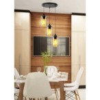 BISTRO Pakabinamas šviestuvas Juoda 3xE27 Ruda