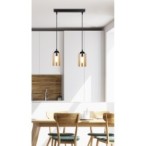 BISTRO Pakabinamas šviestuvas Juoda 2xE27 Ruda