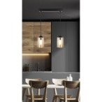 BISTRO Pakabinamas šviestuvas Juoda 2xE27 Ruda