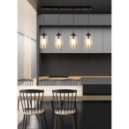 BISTRO Pakabinamas šviestuvas Juoda 4xE27 Ruda
