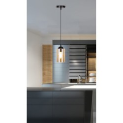 BISTRO Pakabinamas šviestuvas Juoda 1xE27 Ruda