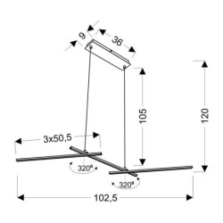 THASOS Pakabinamas šviestuvas 103X23 23W LED Chromo 4000K