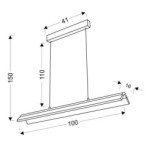 CURACOA Pakabinamas šviestuvas 100X16 33W LED Ruda 4000K