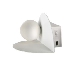 ZENIT Sieninis šviestuvas 4W 4000K + charge USB Balta