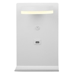 COMPACT Sieninis šviestuvas 4W LED Balta + charge USB