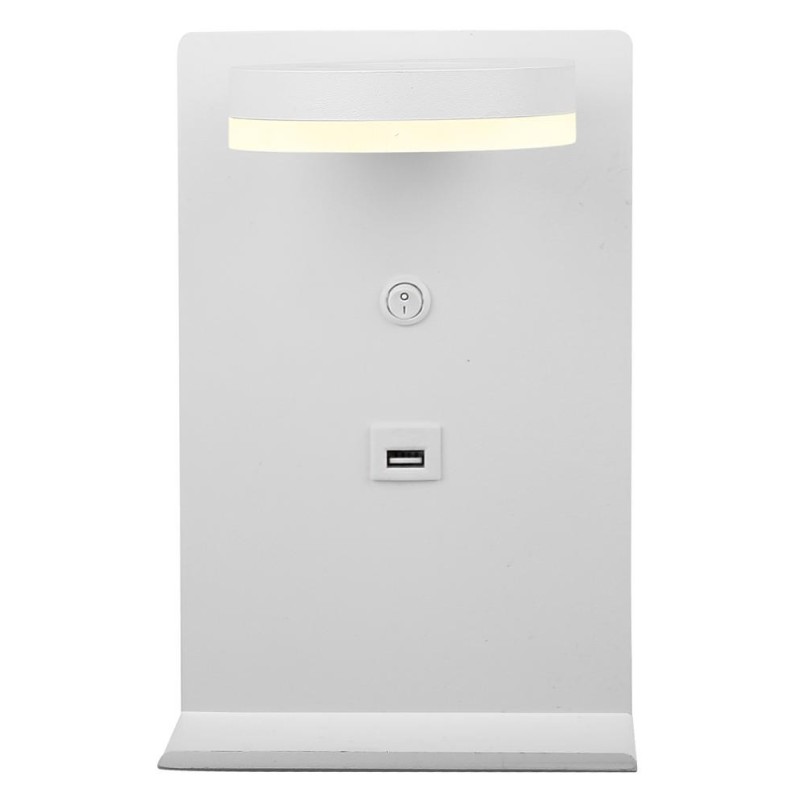 COMPACT Sieninis šviestuvas 4W LED Balta + charge USB