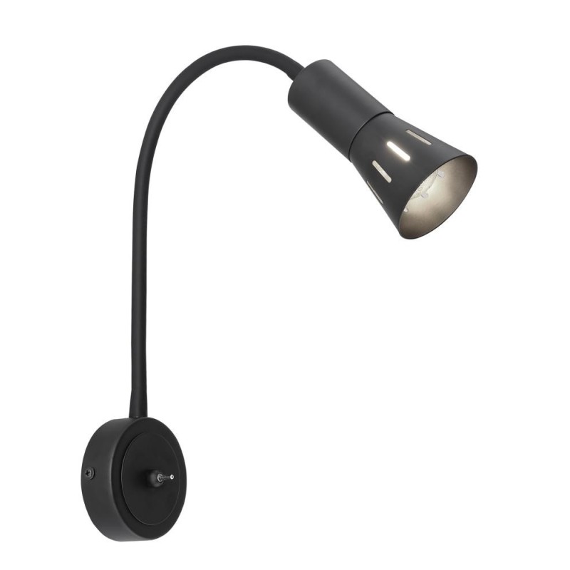 ARENA Sieninis šviestuvas with extension arm 1*R50 E14 Juoda