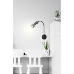 ARENA Sieninis šviestuvas with extension arm 1*R50 E14 Juoda