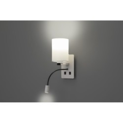 MAGNUM 3 Sieninis šviestuvas1xE27+3W LED Apvalus Balta