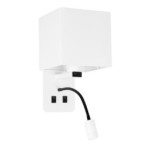 MAGNUM 2 Sieninis šviestuvas 1xE27+3W LED Square Balta