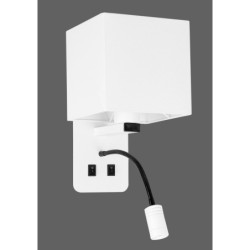 MAGNUM 2 Sieninis šviestuvas 1xE27+3W LED Square Balta