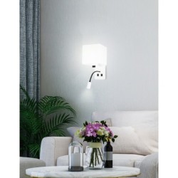 MAGNUM 2 Sieninis šviestuvas 1xE27+3W LED Square Balta