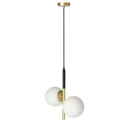 DUO Pakabinamas šviestuvas Juoda Aukso Matinė 2X15W E14 Balta