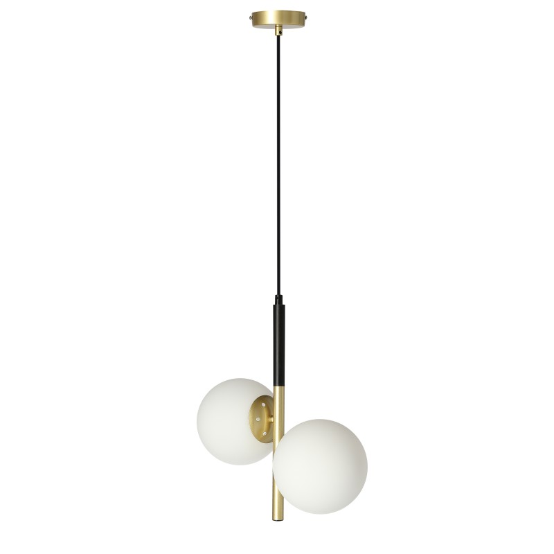 DUO Pakabinamas šviestuvas Juoda Aukso Matinė 2X15W E14 Balta