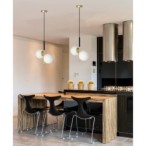 DUO Pakabinamas šviestuvas Juoda Aukso Matinė 2X15W E14 Balta