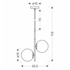 DUO Pakabinamas šviestuvas Juoda Aukso Matinė 2X15W E14 Balta