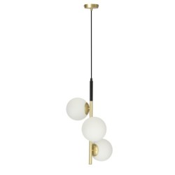 DUO Pakabinamas šviestuvas Juoda Aukso Matinė 3X15W E14 Balta