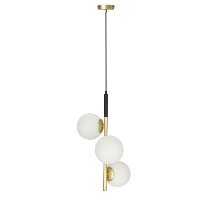 DUO Pakabinamas šviestuvas Juoda Aukso Matinė 3X15W E14 Balta