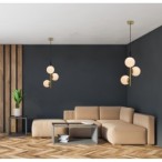 DUO Pakabinamas šviestuvas Juoda Aukso Matinė 3X15W E14 Balta