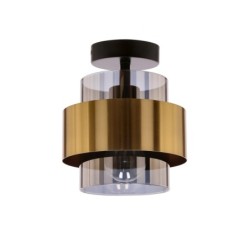 Spiega Lubinis šviestuvas Juoda +brass 1xE27 smokey