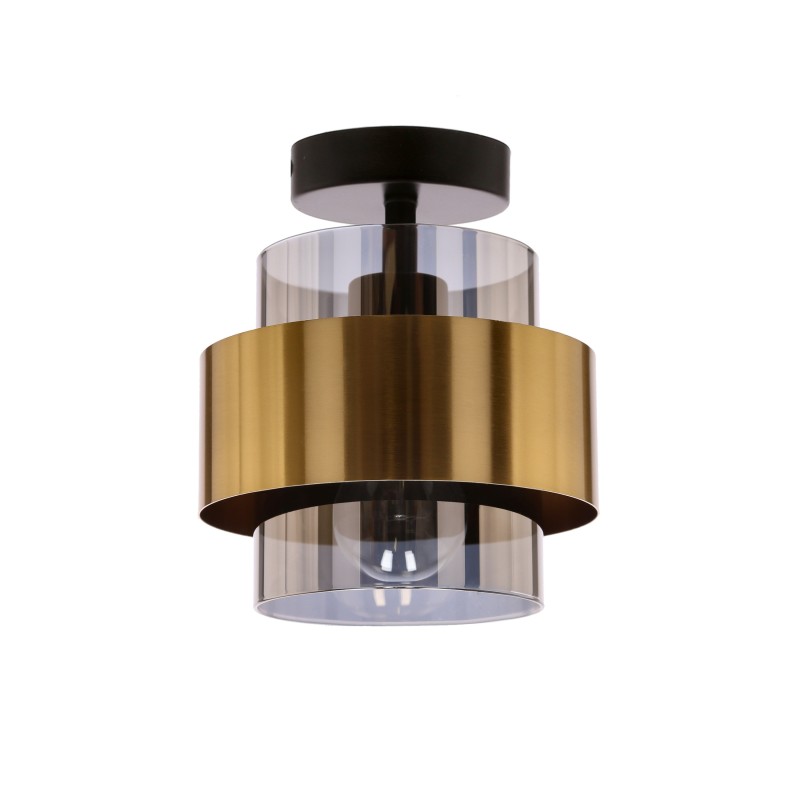 Spiega Lubinis šviestuvas Juoda +brass 1xE27 smokey