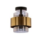 Spiega Lubinis šviestuvas Juoda +brass 1xE27 smokey