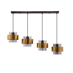 Spiega Pakabinamas šviestuvas Juoda +brass 4xE27 smokey