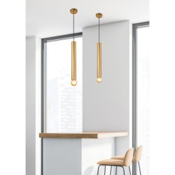 Pakabinamas šviestuvas AUSTIN. SLIM Ø60X500mm 1xE27 Aukso
