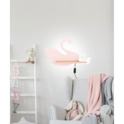 SWAN Sieninis šviestuvas 5W LED 4000K IQ KIDS su laidu PINK+Balta