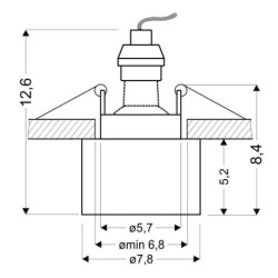 Lubinis šviestuvas TUBE 1X50W GU10 FROZEN 7.8CM