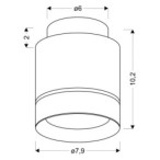 Lubinis šviestuvas TUBE 12W LED 7.9/10.2 Balta 4000K