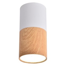Lubinis šviestuvas TUBE 1X50W GU10 Medžio+Balta Ø 5.8CM