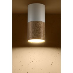Lubinis šviestuvas TUBE 1X50W GU10 Medžio+Balta Ø 5.8CM