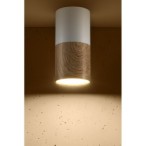 Lubinis šviestuvas TUBE 1X50W GU10 Medžio+Balta Ø 5.8CM