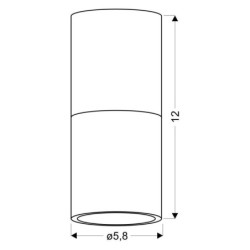 Lubinis šviestuvas TUBE 1X50W GU10 Medžio+Balta Ø 5.8CM
