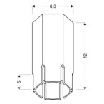 Lubinis šviestuvas TUBE 1X25W GU10 6.3/12 Juoda