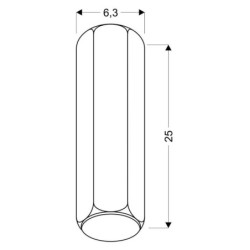 Lubinis šviestuvas TUBE 1X25W GU10 6.3/25 Balta