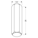 Lubinis šviestuvas TUBE 1X25W GU10 6.3/25 Balta