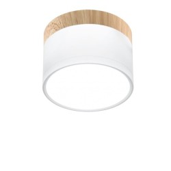 Lubinis šviestuvas TUBA 9W LED 4000K Balta +Medis D:8.8CM
