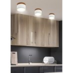 Lubinis šviestuvas TUBA 9W LED 4000K Balta +Medis D:8.8CM