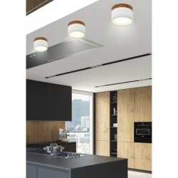 Lubinis šviestuvas TUBA 9W LED 4000K Balta +Medis D:8.8CM